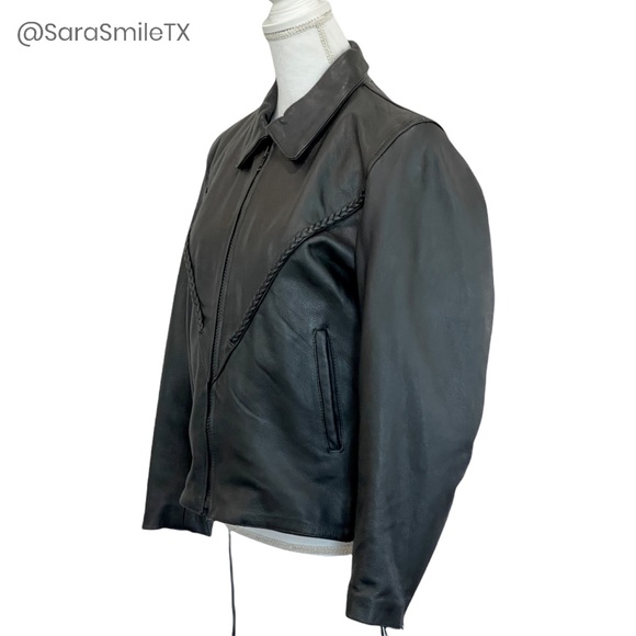 UNIK PREMIUM Genuine Leather Lace-Up Side Insulated Liner Motorcycle Jacket - Picture 6 of 16